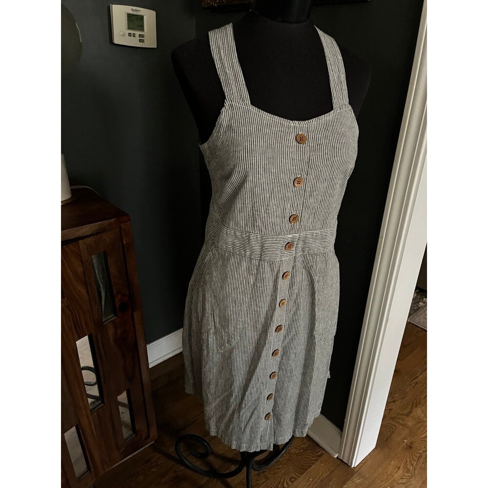 Aventura Sustainable Clothing Railroad stripe Sun dress Summer Overall Romper S - Picture 1 of 7